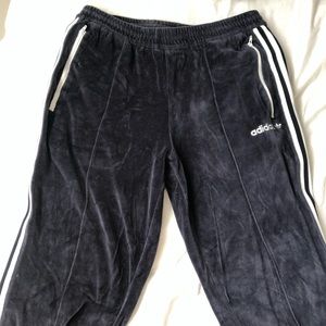 adidas Pants - Adidas navy blue velour track pants adidas Pants - Adidas navy blue velour track pants